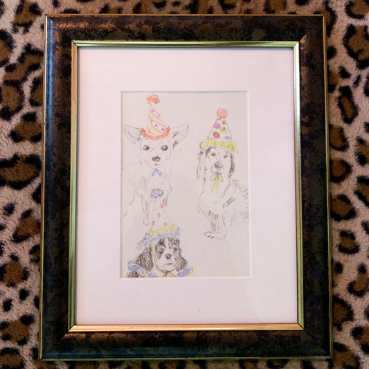PARTY DOGS Thrifted frame Sketch